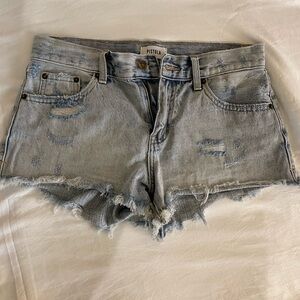 Pistola Light Blue Distressed Jean Shorts